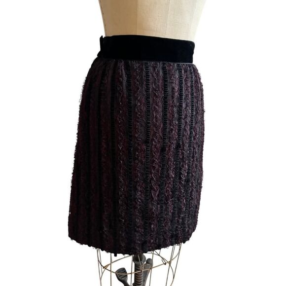 Vintage Lady Manhattan‎ Velvet Lace Skirt Women's Size Small Blk Burgundy GUC - Picture 4 of 7